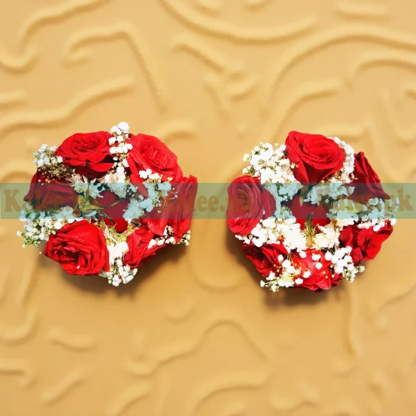 Baby’s Breath & Red Roses Bridal Gajray Kangan