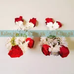 Chrysanthemum bridal kangan gajre with fresh red roses for weddings