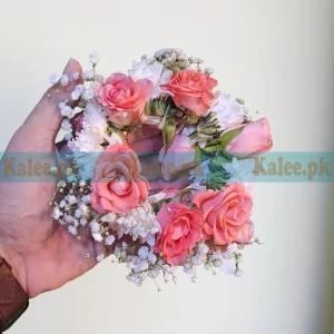 Pink Roses Bridal Kangan Pair - Daisies & Baby's Breath