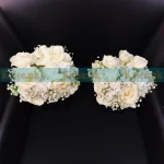 Fresh White Rose Flowers Kangan Gajray with Baby’s Breath for weddings in Karachi