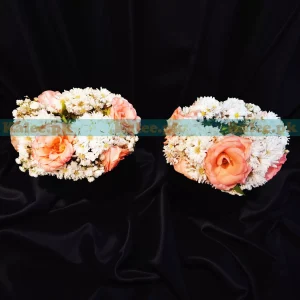 Pink Roses & Aster Flowers Bridal Kangan Gajray