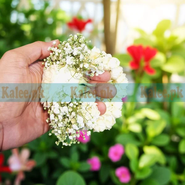 Daisy & Baby's Breath Bridal Gajray Pair With Motia
