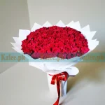 100 Red Rose Flowers round bouquet – Karachi flower shop Kalee.pk
