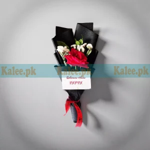 Single Fresh Rose Bouquet With Statice