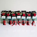 Single Rose Bouquet With Statice – Karachi flower shop Kalee.pk