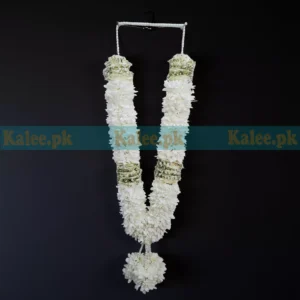 White Roses & Gypsophila Garland With Chrysanthemums