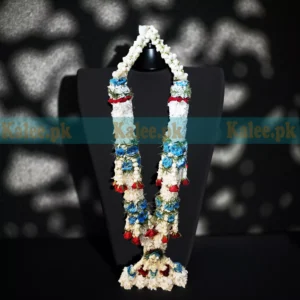 Red And Blue Garland With Jasmine/Motia