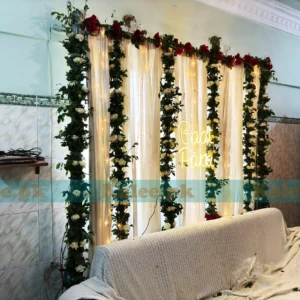 White And Red Rose Flowers Stage Decoration