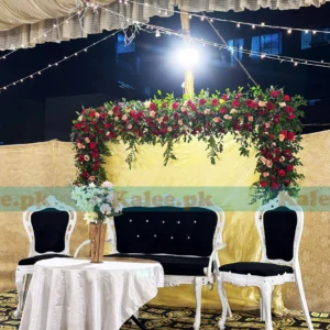 Pink And Red Roses Wedding Stage Decoration