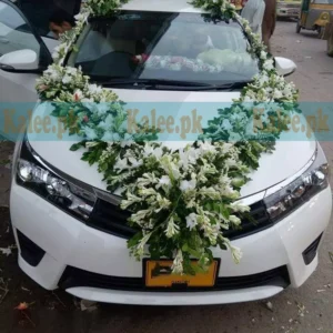 Corolla Wedding Car Decor With Glades & Tuberose
