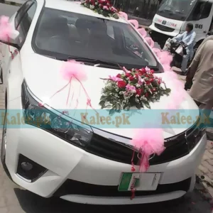 Pink Glades Car Decor With Roses & Statice