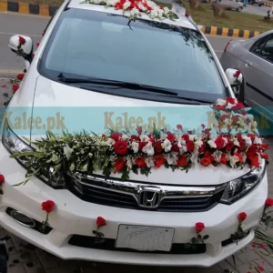 Roses And Glades Car Decoration With Baby's Breath