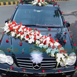 Mercedes Car Decoration With Glades And Roses