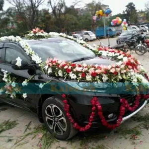 Rose And Gladiolus Flowers Car Decor for Wedding