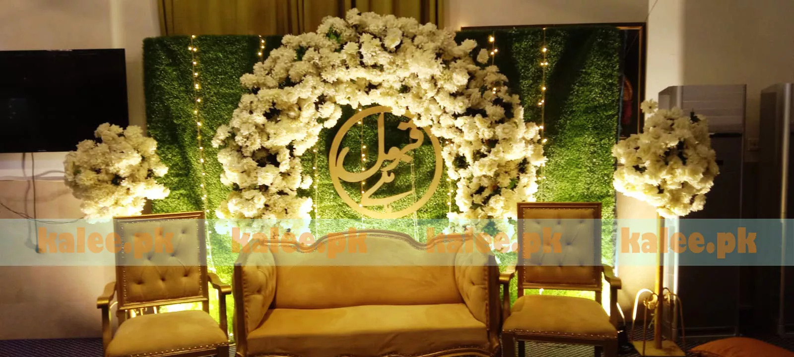 Nikah Ceremony Stage Decor With Artificial Flowers