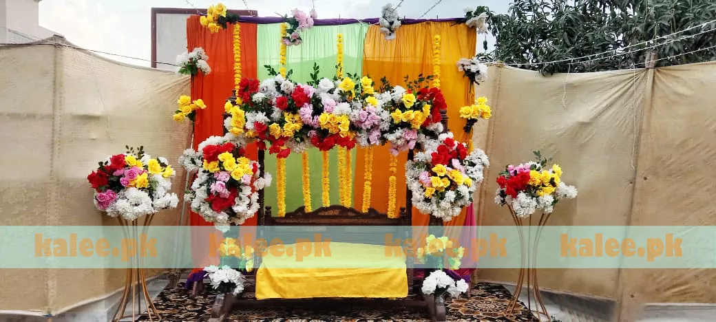 Mix Artificial Flowers Mehndi Mayo Decoration