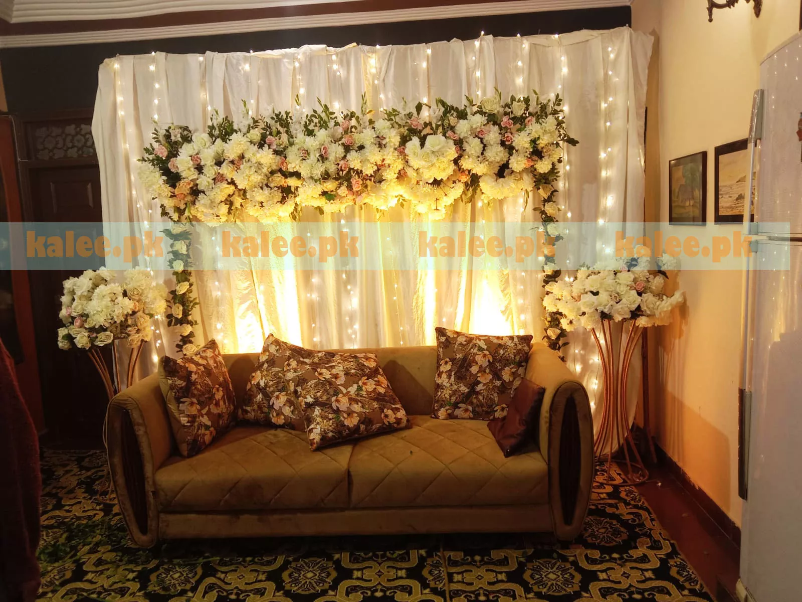 Wedding Stage Decoration With Artificial Flowers