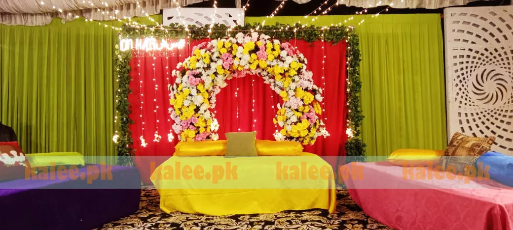 Mix Artificial Flowers Mehndi Mayo Stage Decor