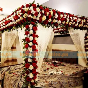 Wedding Night Room Decor With Roses & Chrysanthemum