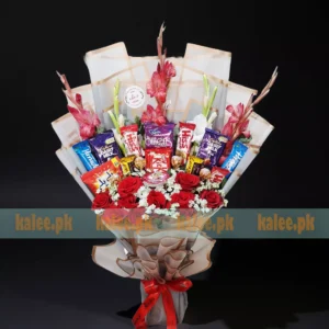 Chocolates And Mixed Flowers Bouquet
