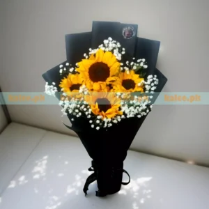 Imported Sunflower & Baby's Breath Bouquet