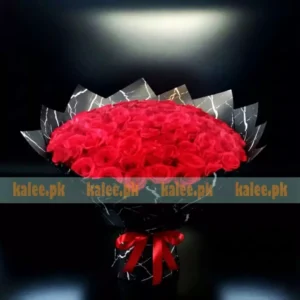 100 fresh roses bouquets for Valentine's Day special 2026 in Karachi