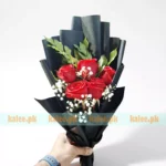 Red roses bouquet with baby's breath for Valentine's Day 2026 in Karachi