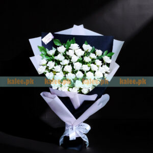 Flat Design White Rose Flowers Bouquet