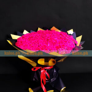Hand Tied 100 Red Roses Round Shaped Bouquet