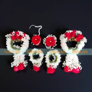 Daisy Roses And Baby's Breath Complete Jewellery Set