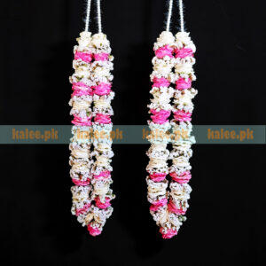 Couples Garland Mala With Pink Roses And Statice