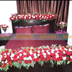 Bridal Room Decoration With Chrysanthemum & Red Roses