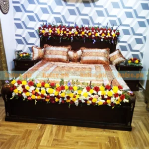 Colorful Mixed Flowers First Night Wedding Bridal Room