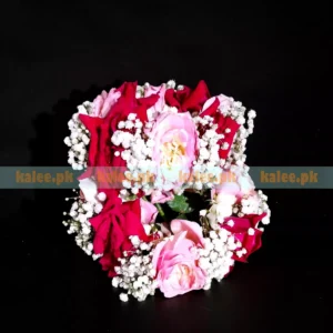 Pink & Red Roses Bridal Kangan With Baby's Breath