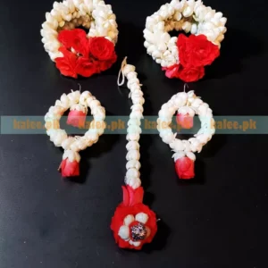 Jasmine Motia Complete Jewelry Set With Red Roses