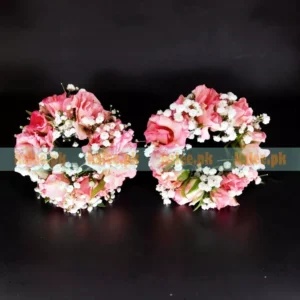 Bridal Kangan With Pink Rose & Baby's Breath