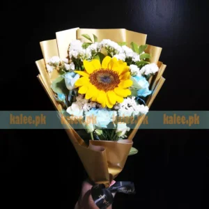 Single Sunflower With Mixed Flowers Bouquet