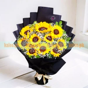 Sunflowers And Baby's Breath Bouquet