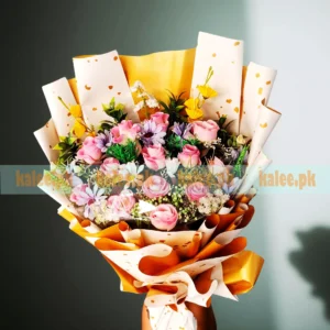 Mixed Artificial Flowers Flat Design Bouquet