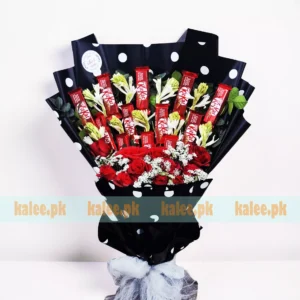 Mixed Flowers And KitKat Chocolates Bouquet