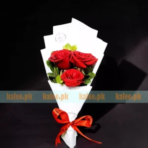 Imported Red Rose Flowers Small Bouquet