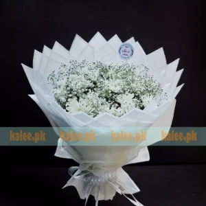 White Daisies & Baby's Breath Round Bouquet