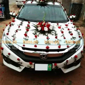 Red & White Roses Honda Civic Car Decoration