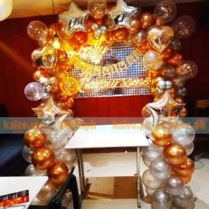 Luxurious Rose Gold Bronze & Silver Bridal Shower Decoration