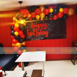 Red & Jet Black Birthday Party Balloons Decoration
