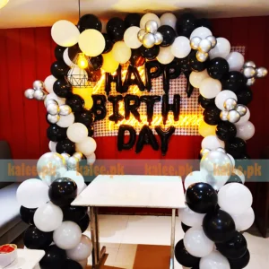 Monochromatic Black & White Birthday Party Decoration