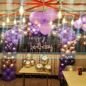 Purple & Metallic Silver Lavender Balloons Decoration