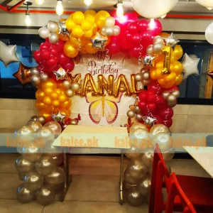 Butterfly Banner Gold & Pink Balloons Evet Decor