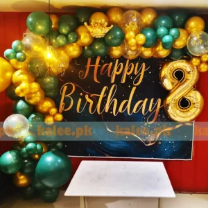 Deluxe Emerald Green & Gold Marble Birthday Setup
