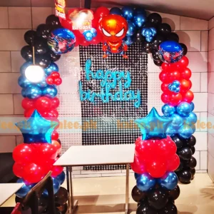 Spider-Man Red Blue & Black Balloon Archway Setup